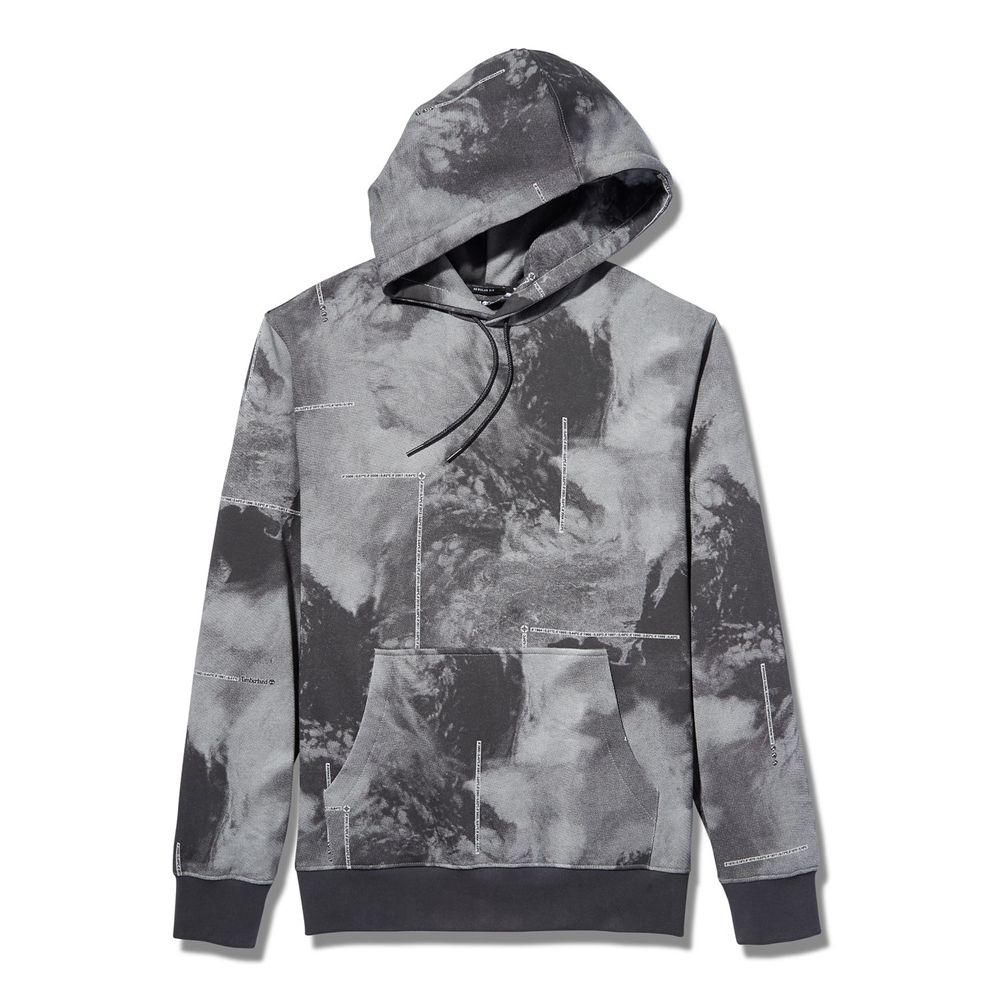 Hanorac Timberland Barbati Gri Inchis - Reflective Printed Pullover Hoodie - Romania - QWTLGR349